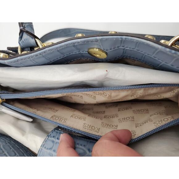 NWT MICHAEL KORS Hamilton Studded Tote Bag - Dark Denim - Picture 6 of 8